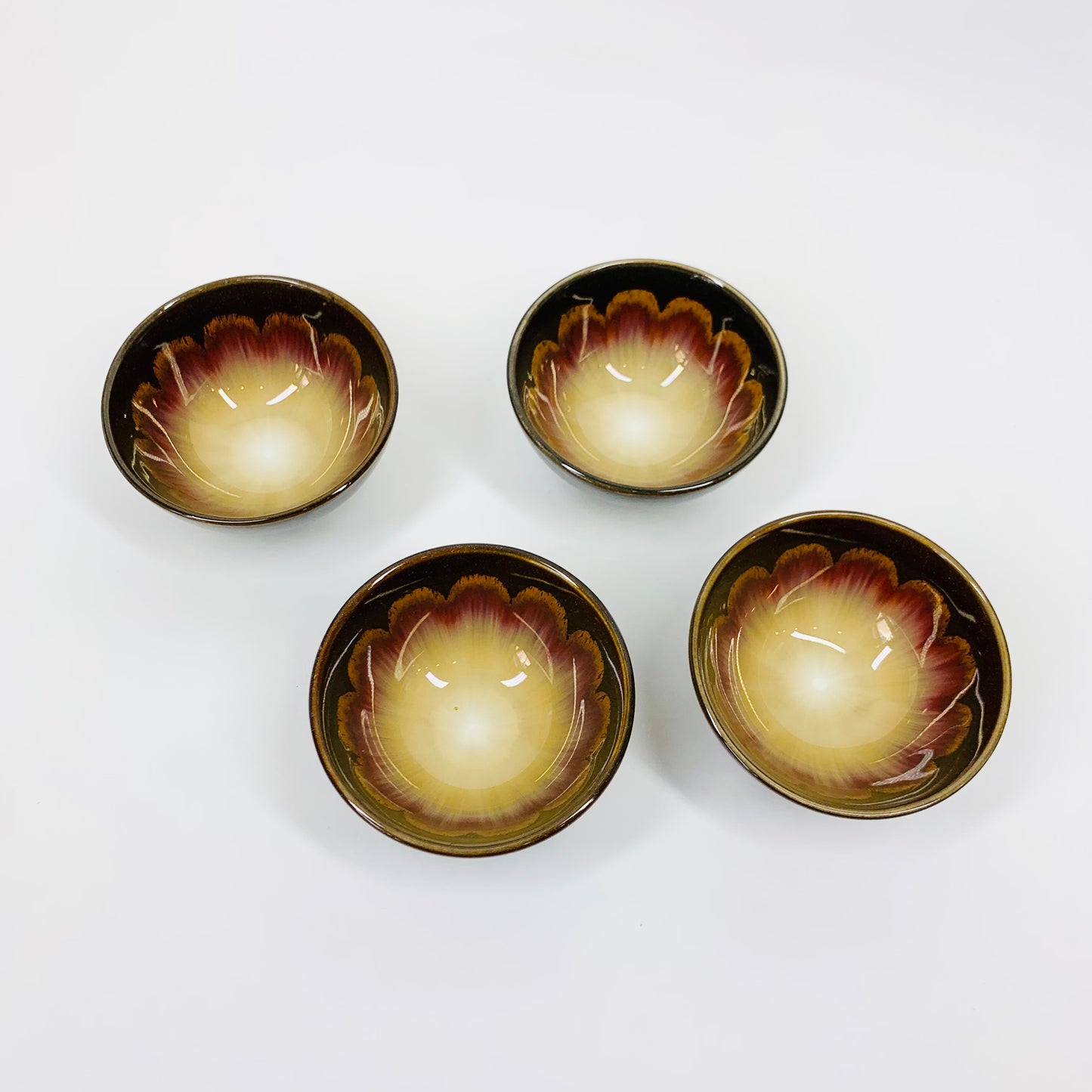 Vintage hand crafted Japanese mini pottery sauce bowl