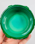 Extremely rare antique Art Deco hand carved Bohemian malachite lidded box in sunflower pattern
