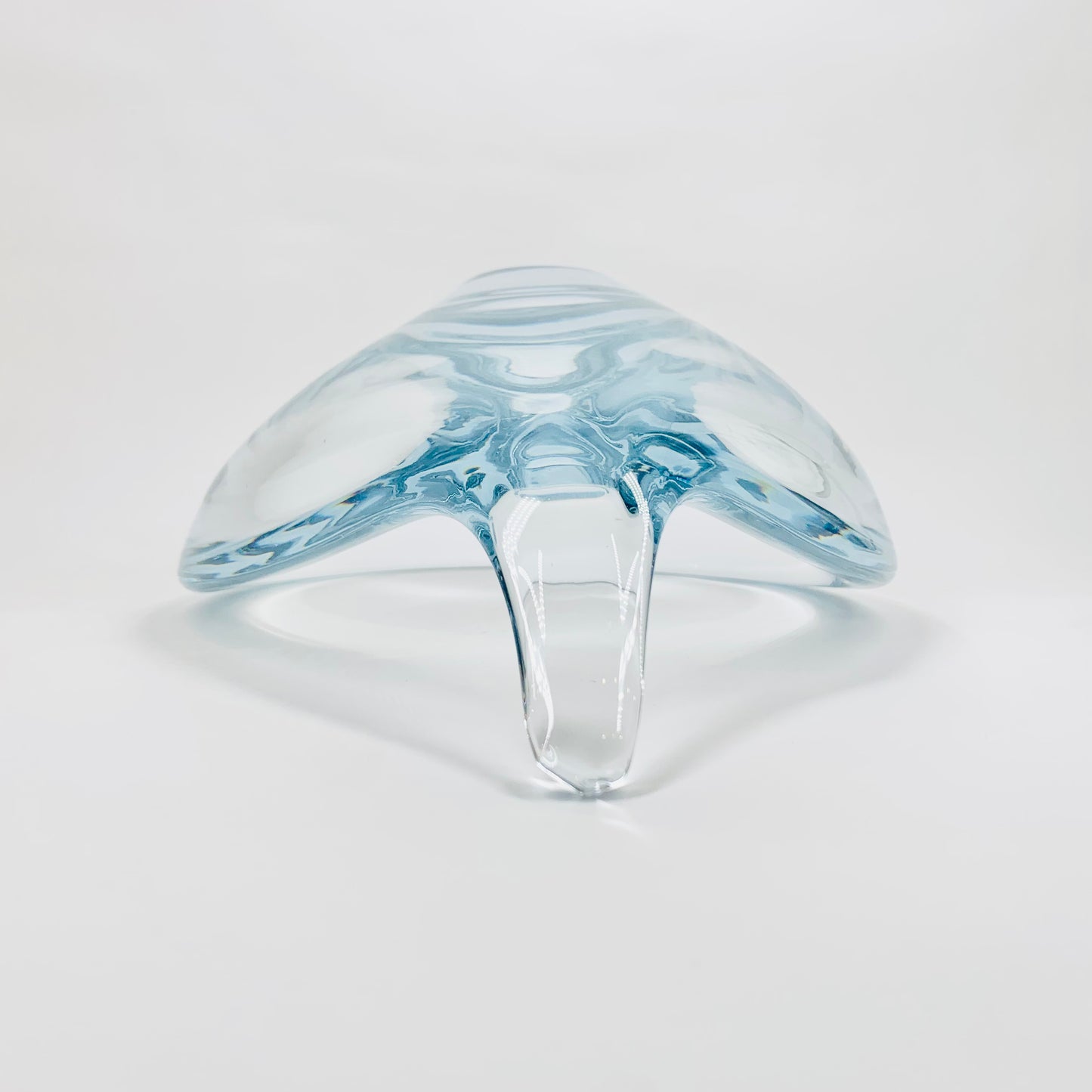 1960s Swedish Strombergshyttan modern glass tear drop bowl