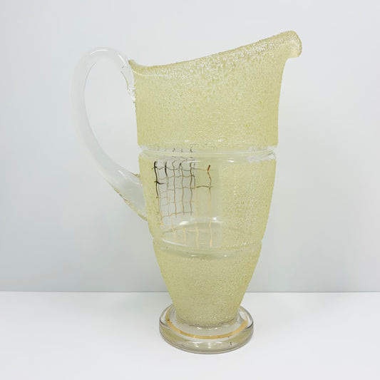 Antique yellow laminated glass jug