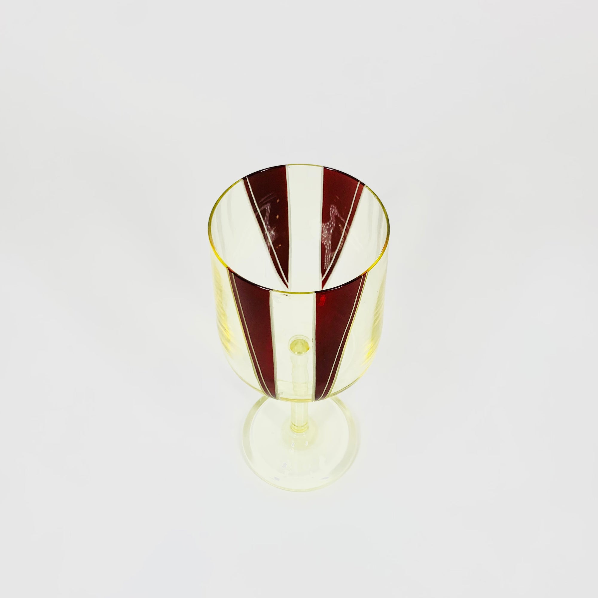 Extremely extremely rare antique Art Deco ruby enamel and citrine glass jug and matching wine glasses set by Karl Palda