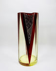 Extremely extremely rare antique Art Deco ruby enamel and citrine glass jug and matching wine glasses set by Karl Palda
