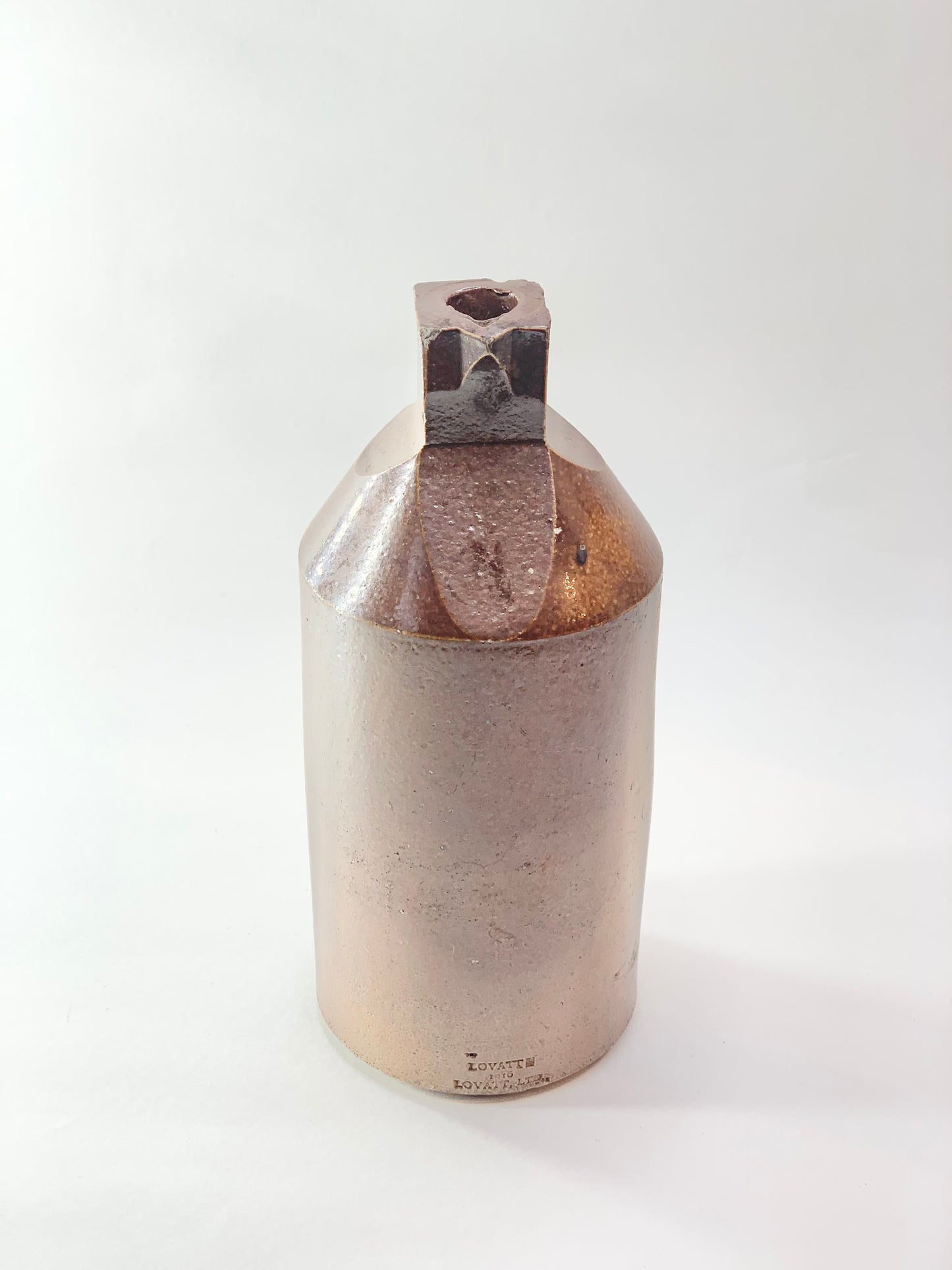 Antique stoneware ink bottle from Lovatt Mill Pottery stamped 1916