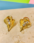 Rare 70s gold plated tear drop clip on earrings