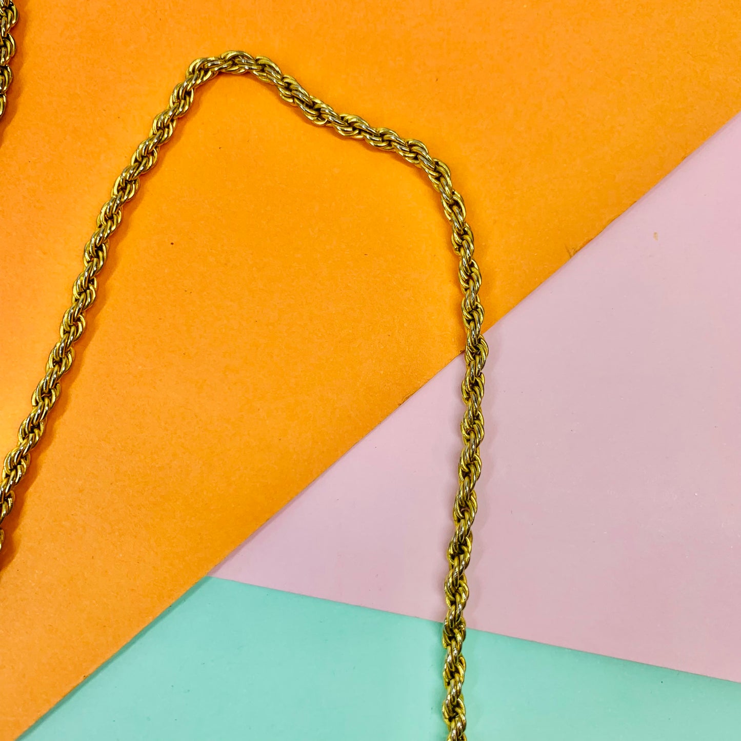 Vintage gold plated twist rope chain