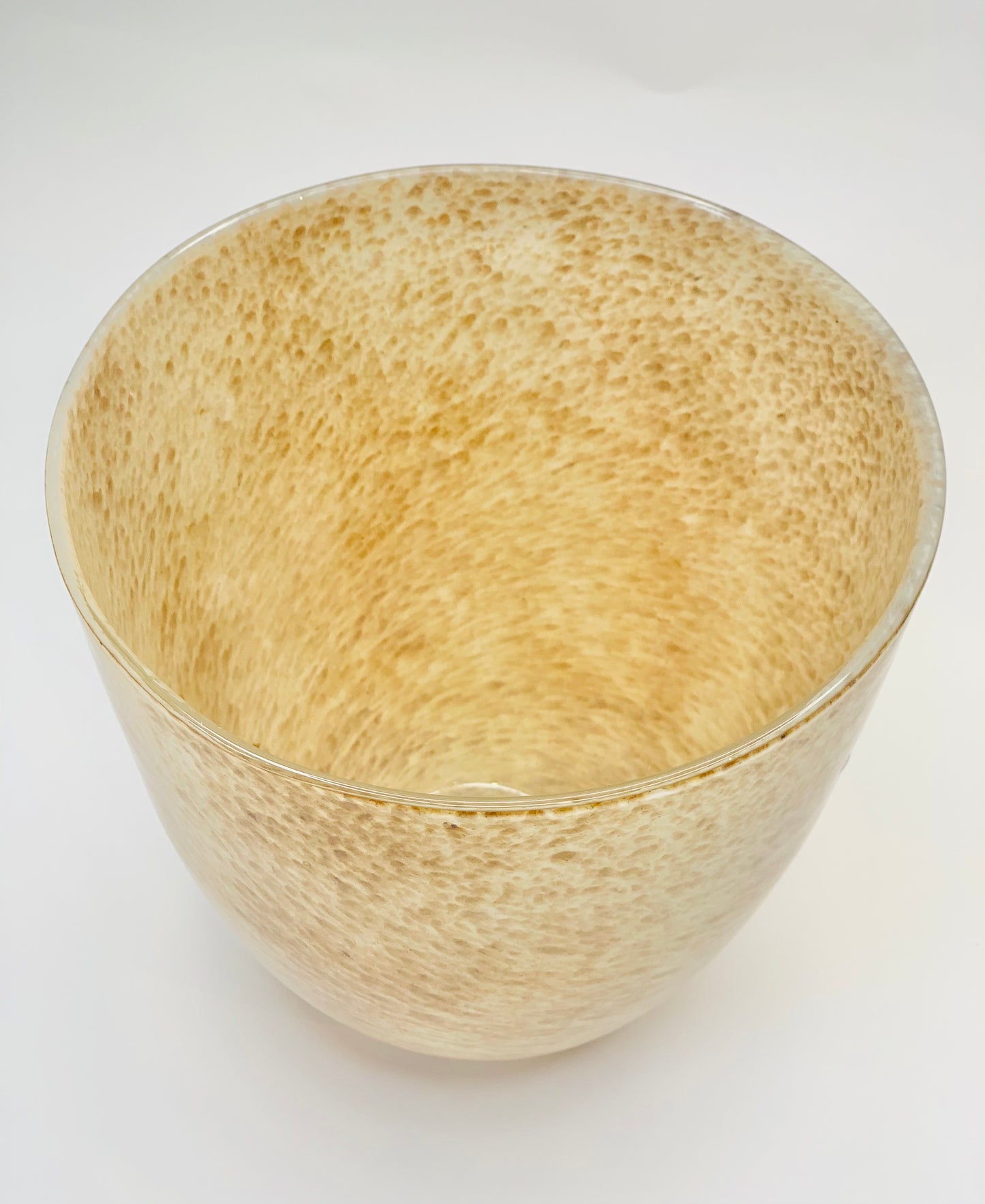 Retro brown confetti art glass vase