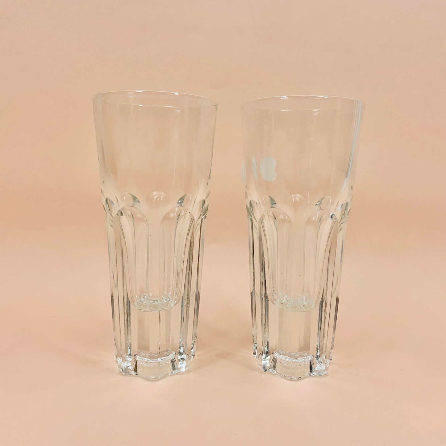 Vintage Italian twist faceted base water glasses