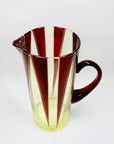 Extremely extremely rare antique Art Deco ruby enamel and citrine glass jug and matching wine glasses set by Karl Palda