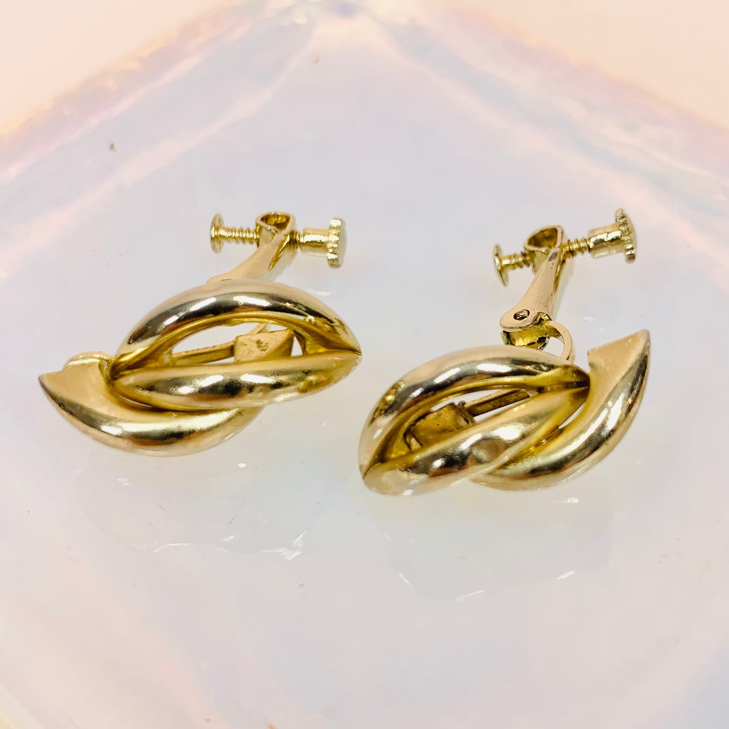Rare gold plated stud earrings
