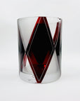 Extremely rare antique Art Deco part satin black and ruby enamel cylinder glass vase by Karl Palda