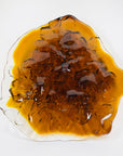 1950s LARGE KUMELA FINDLAND AMBER BRUTALIST GLASS BOWL BY KAJ BLOMQVIST