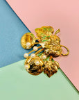 1970s flower brooch with pearl buds