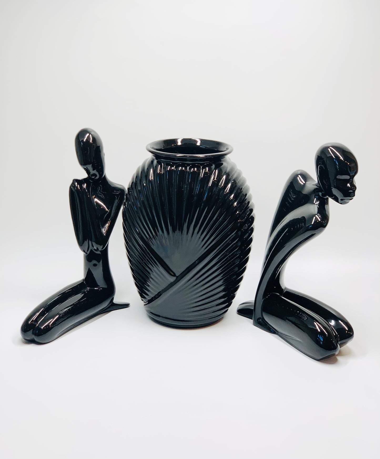 Midcentury black porcelain figurine