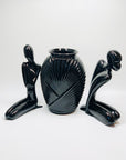 Midcentury black porcelain figurine
