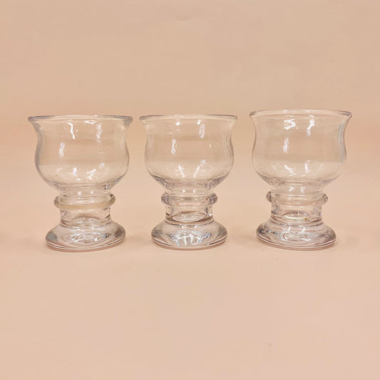 Midcentury footed liqueur/shot glasses