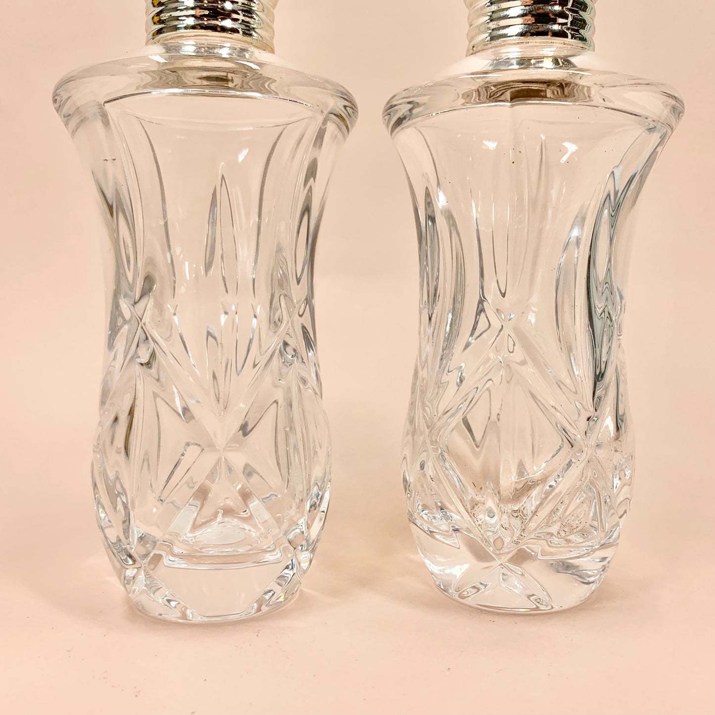 Antique Bohemian crystal salt and pepper shakers