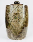 Antique granite lidded jar