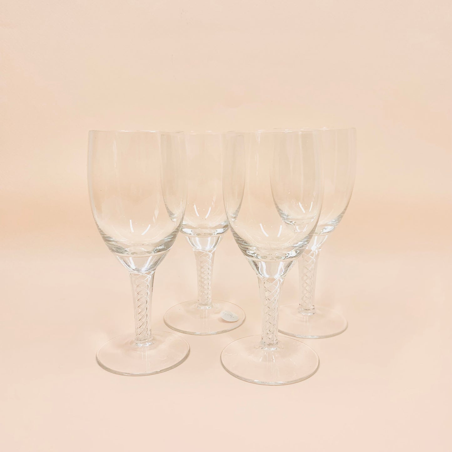 Antique twist stem crystal sweet wine glasses