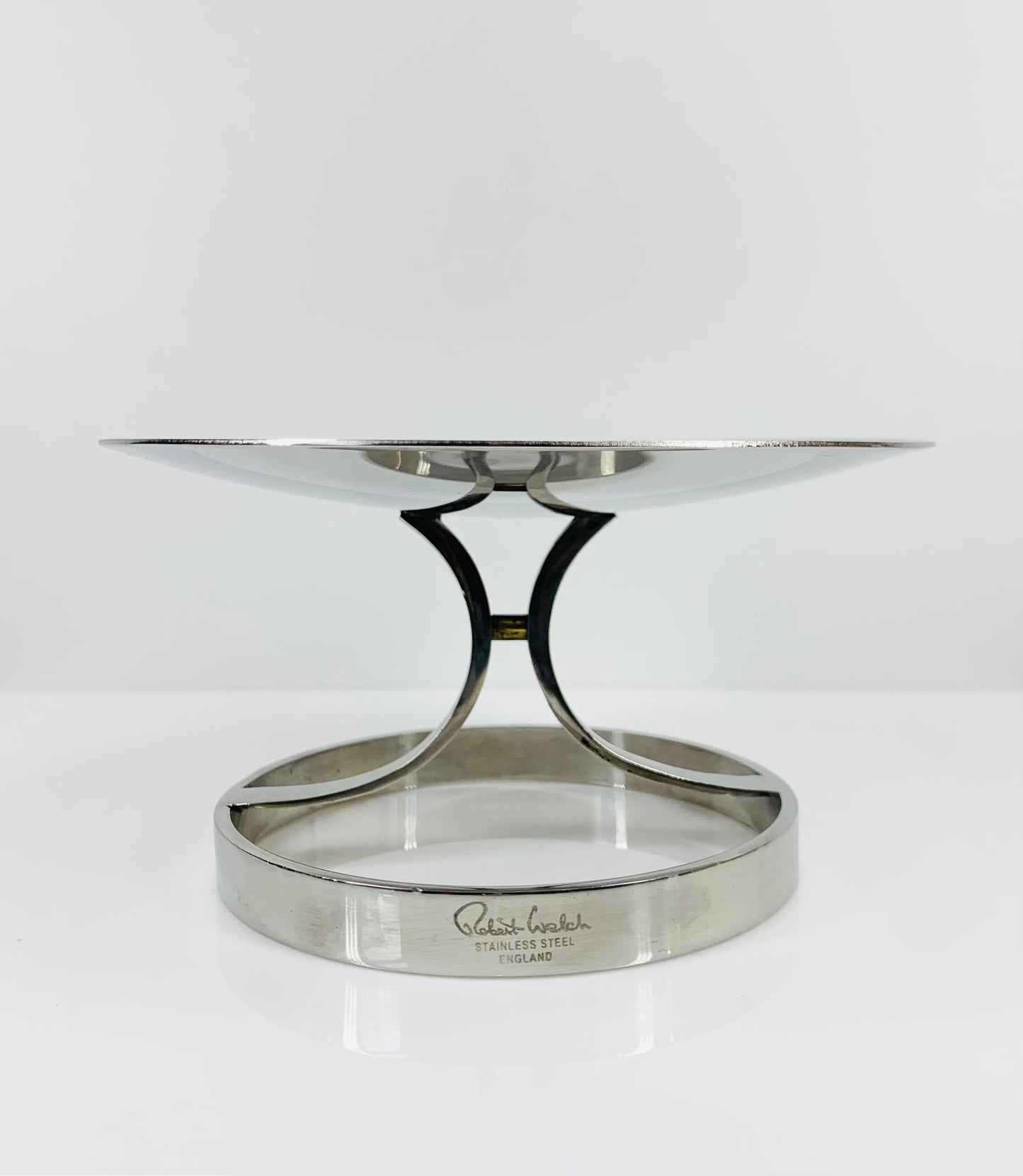 Midcentury stainless steel candle holder by David Welch