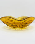 Art Deco amber glass bowl star pattern