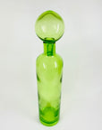 Rare mouth blown vintage Pols Potten green glass decanter bottle with matching stopper