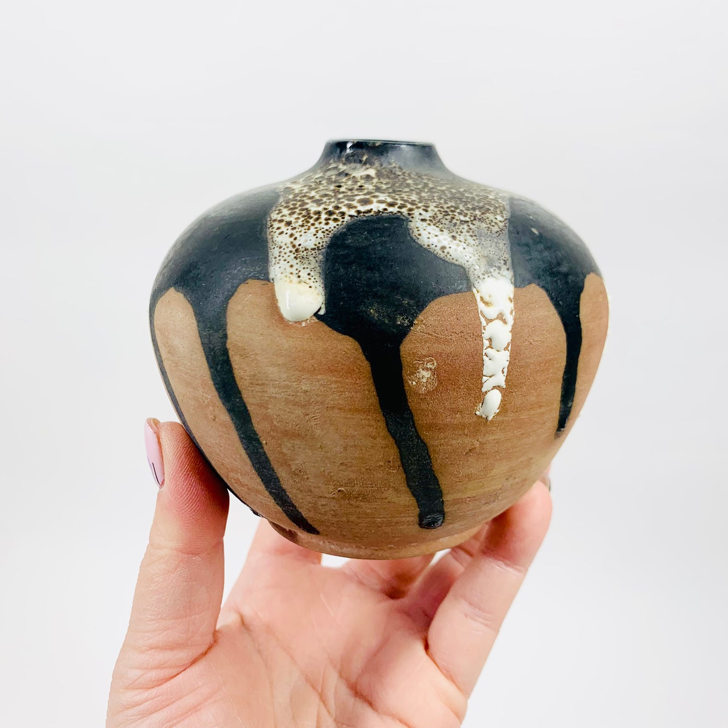1974 hand made Australianl CH studio glazed pottery mini vase