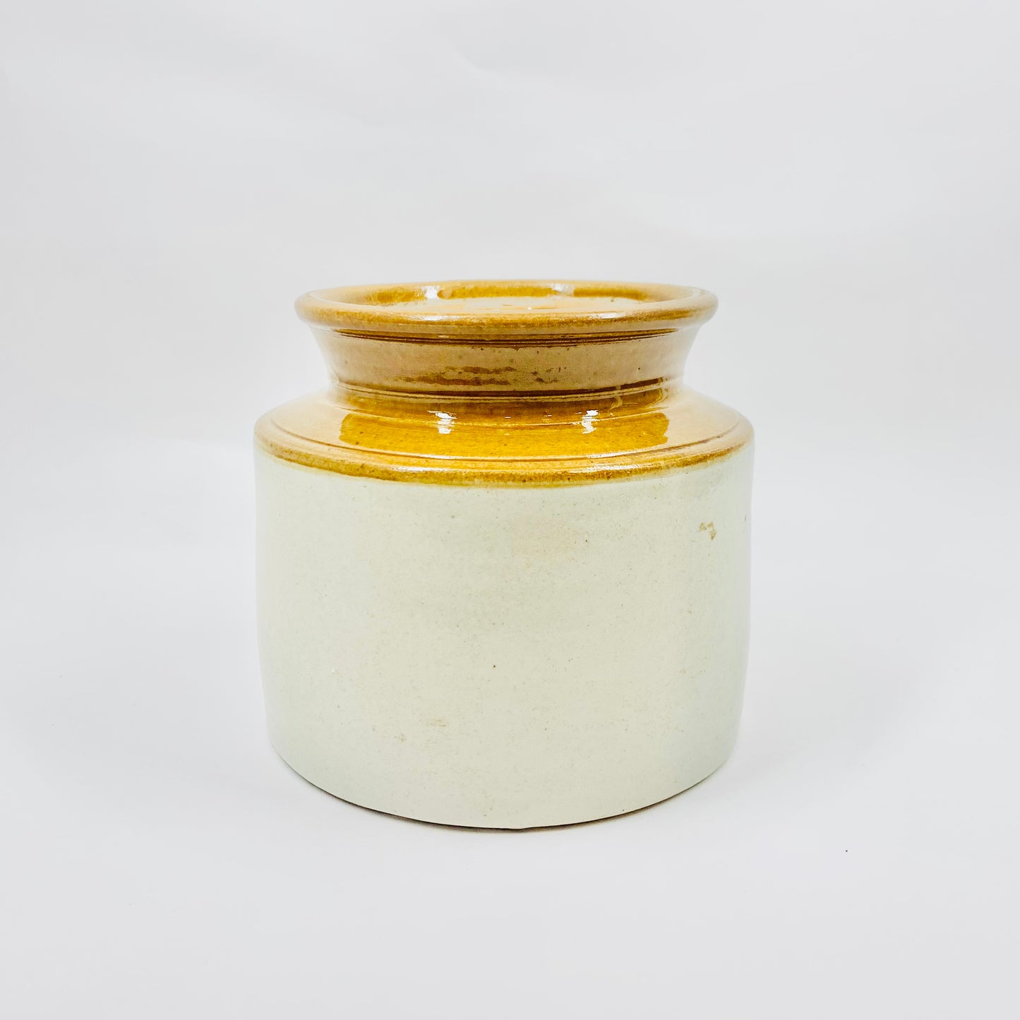 Large Midcentury hand glazed pottery canister/ginger jar