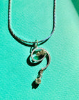 Vintage Anson silver plated chain with spiral drop pendant