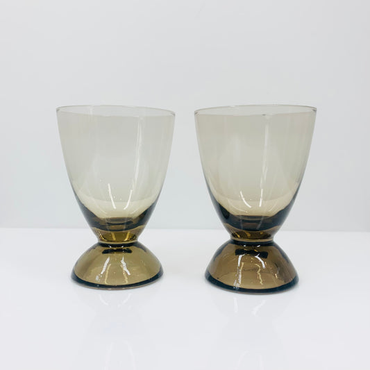 Rare MCM Orrefors brown liqueur glasses