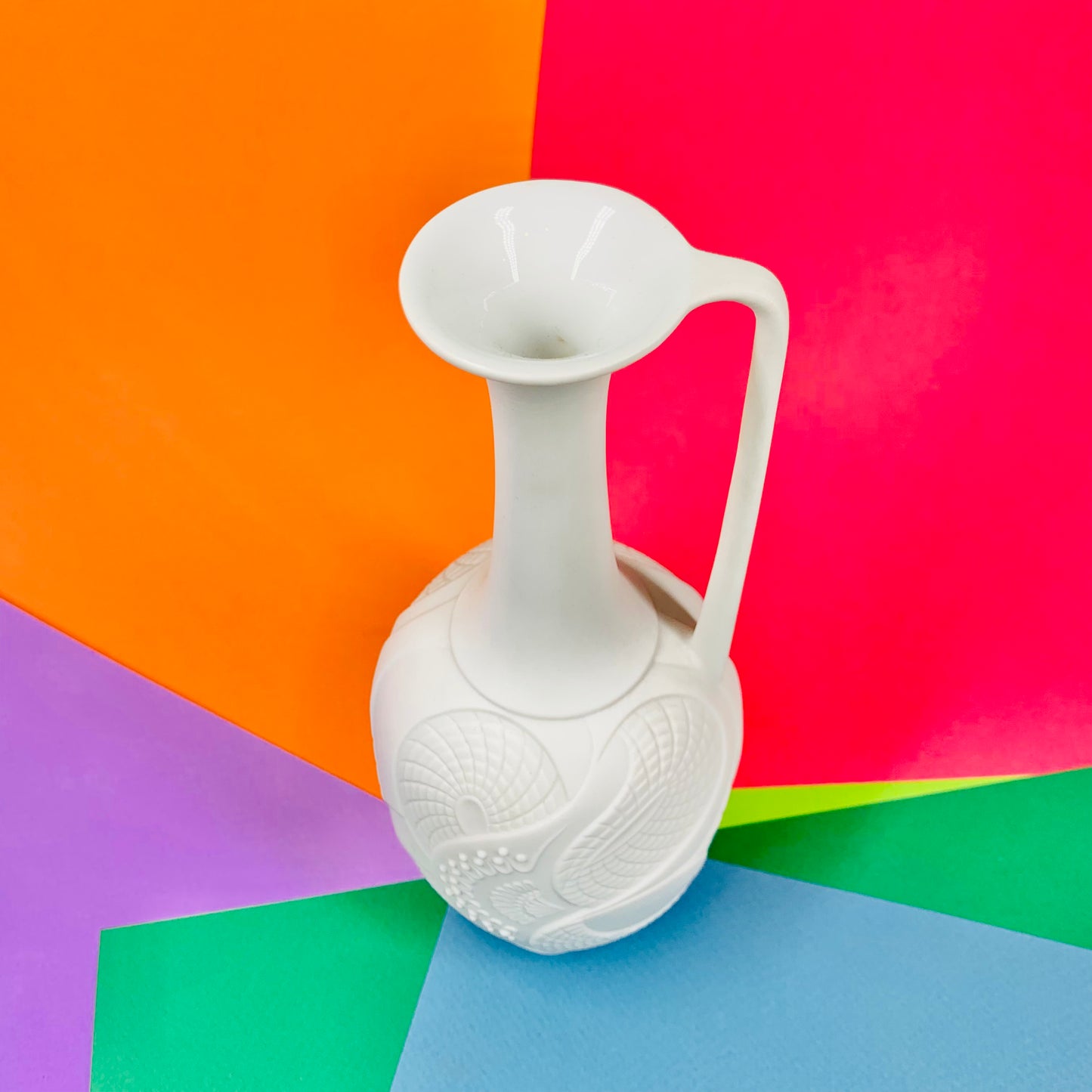 Rare Midcentury West German Kaiser white bisque porcelain jug vase
