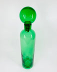 Rare mouth blown vintage Pols Potten green glass decanter bottle with matching stopper