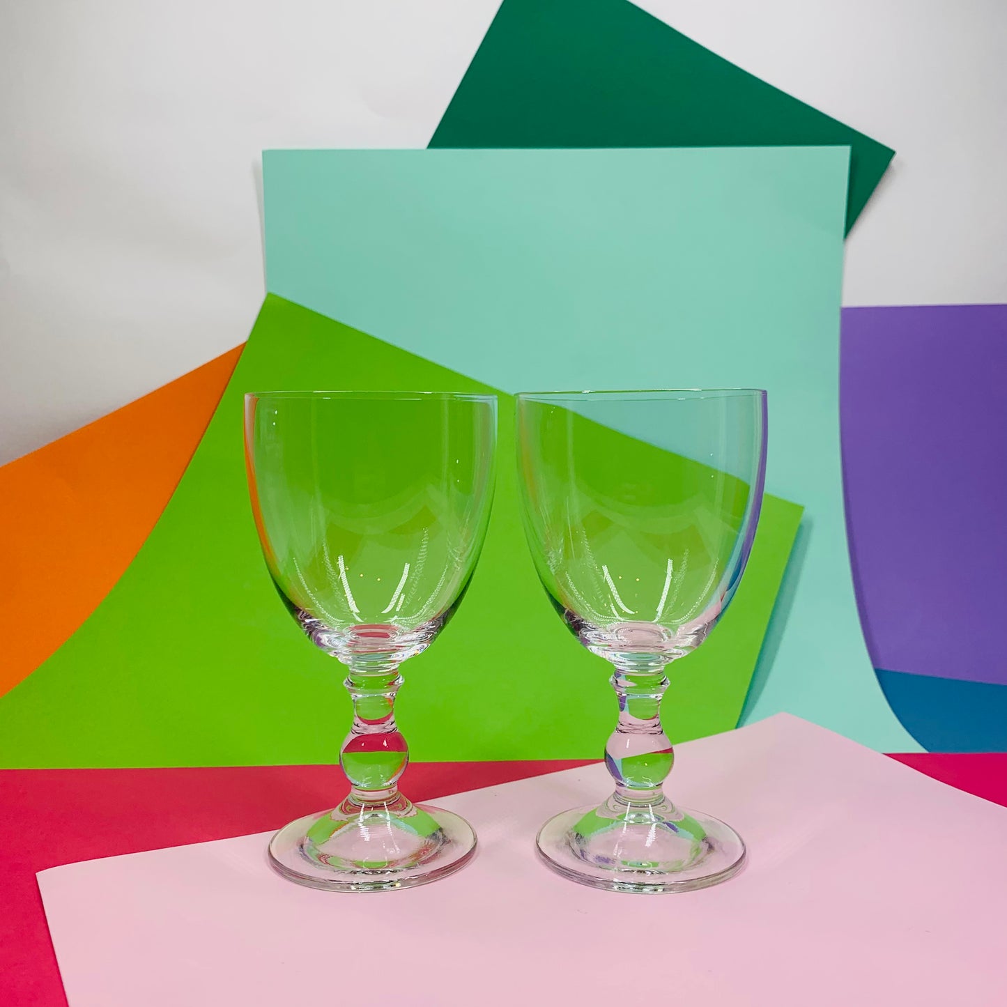 MCM clear wine glasses/goblets