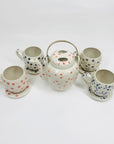 Rare retro Vietnamese hand painted porcelain coffee/tea cup and matching saucer