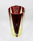 Extremely extremely rare antique Art Deco ruby enamel and citrine glass jug and matching wine glasses set by Karl Palda