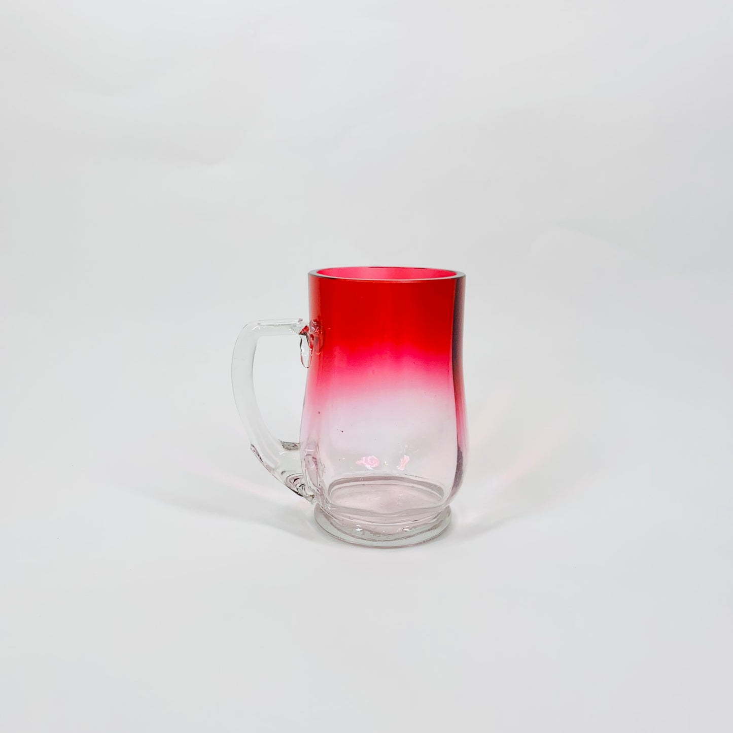 Antique Victorian mouth blown cranberry glass mini jug