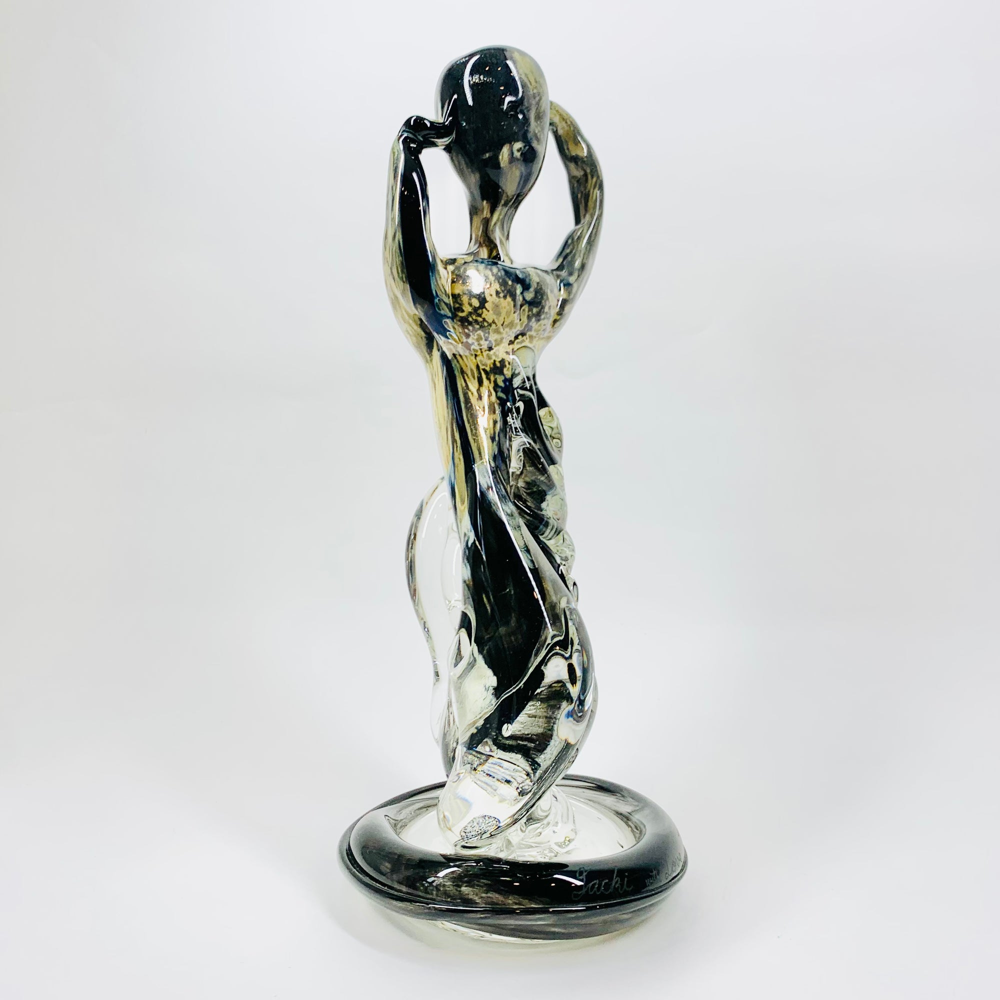 Vintage Murano abstract art glass sculpture of a dancer with aventurine