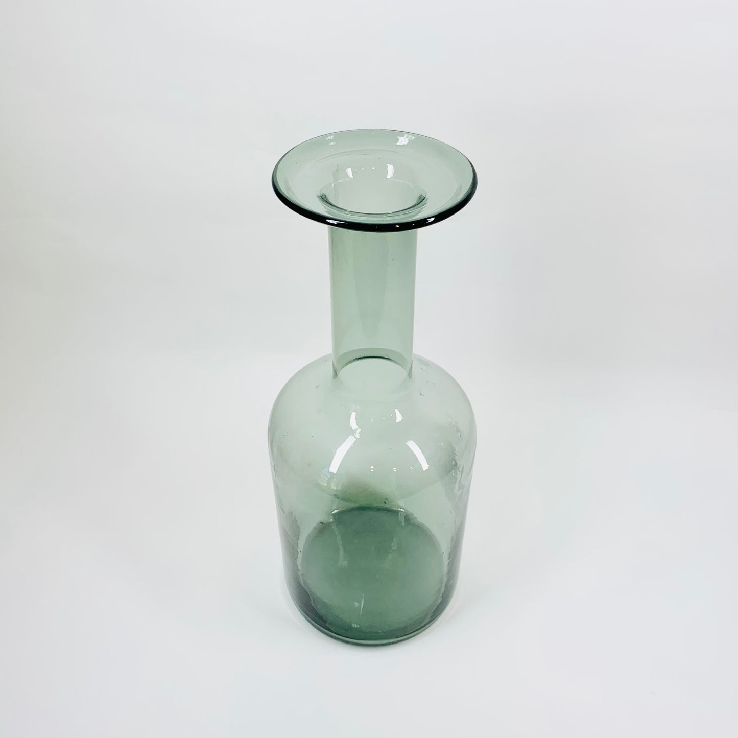 MCM Otto Brauer large grey glass Gulvvase vase for Holmegaard