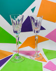 Extremely rare antique hand cut Waterford long stem liqueur glasses