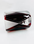 Extremely rare antique Art Deco part satin black and ruby enamel cylinder glass vase by Karl Palda