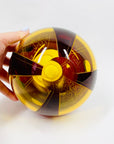 Antique Art Deco ruby enamel globe citrine glass posy vase by Karl Palda