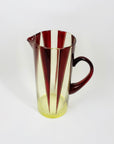 Extremely extremely rare antique Art Deco ruby enamel and citrine glass jug and matching wine glasses set by Karl Palda