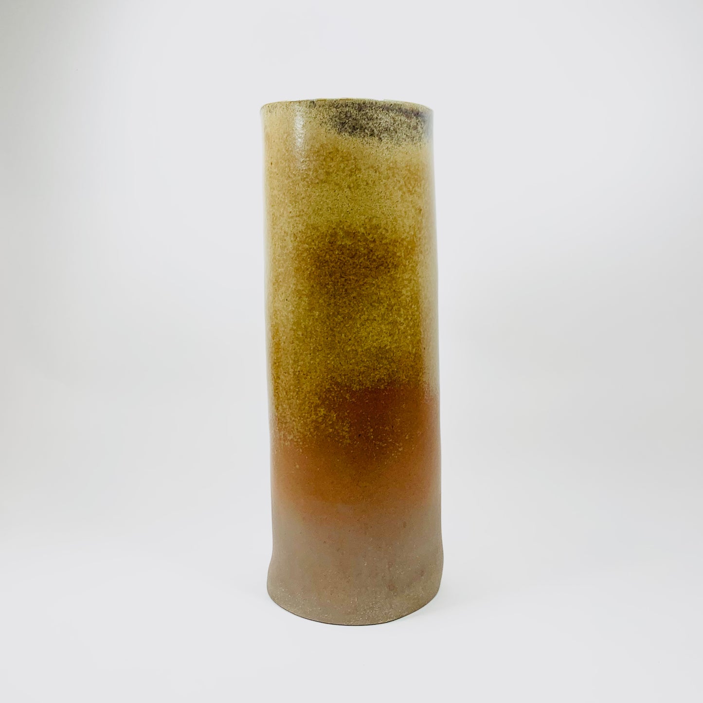 Vintage tall hand made Japanese modernist pottery ikebana vase
