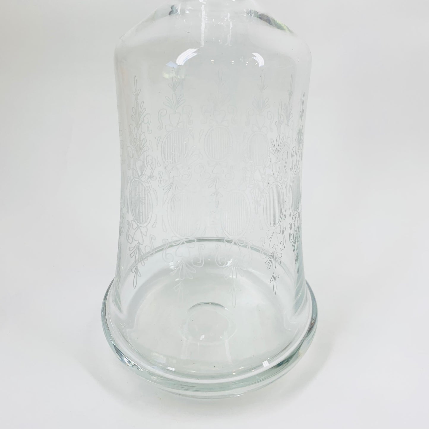 Midcentury etched glass decanter