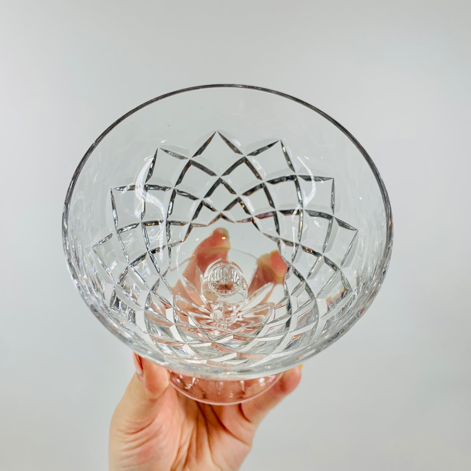 Antique cut crystal coupe diamond pattern