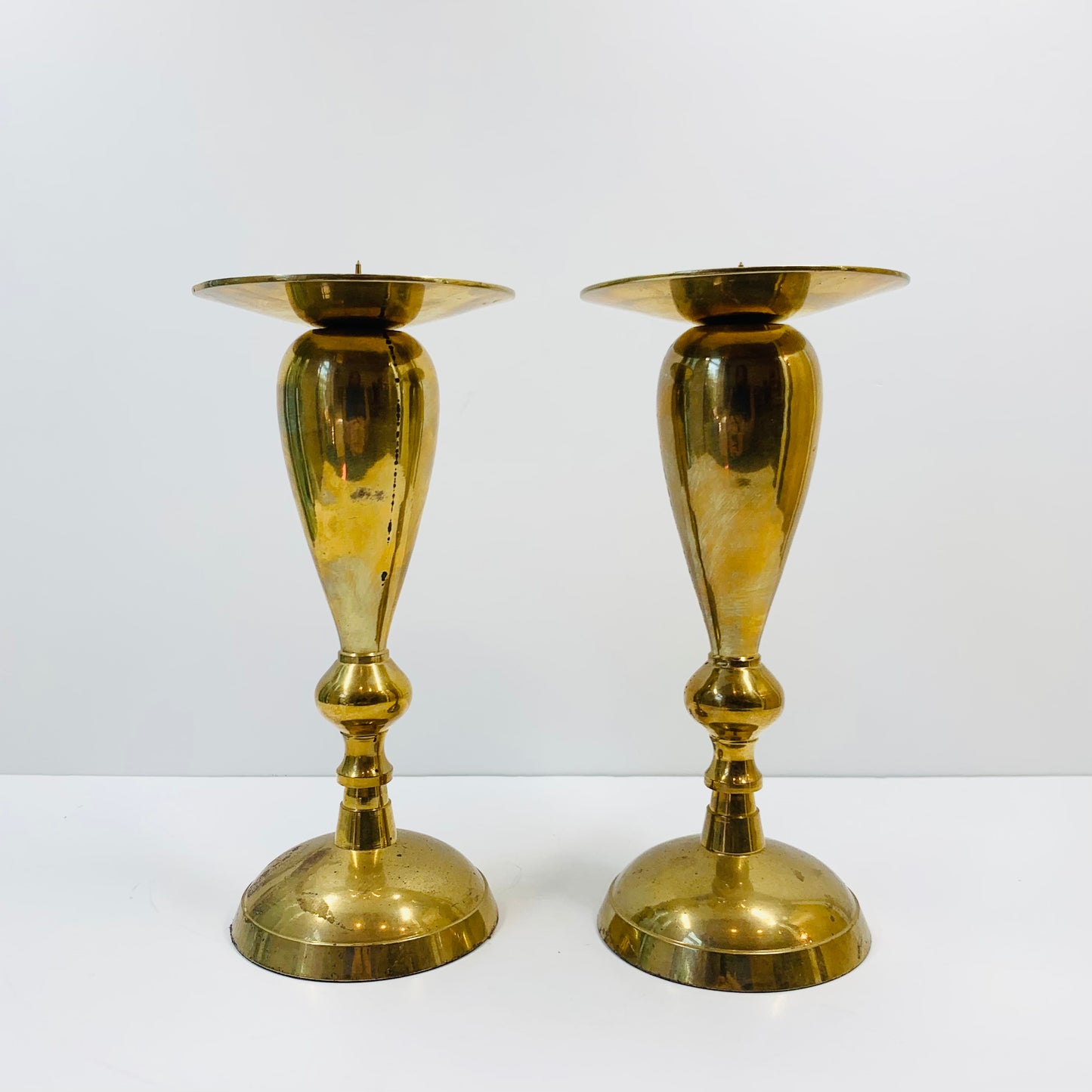 Antique brass candle holder