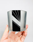 Extremely extremely rare antique Art Deco black enamel decanter satin glass set by Karl Palda