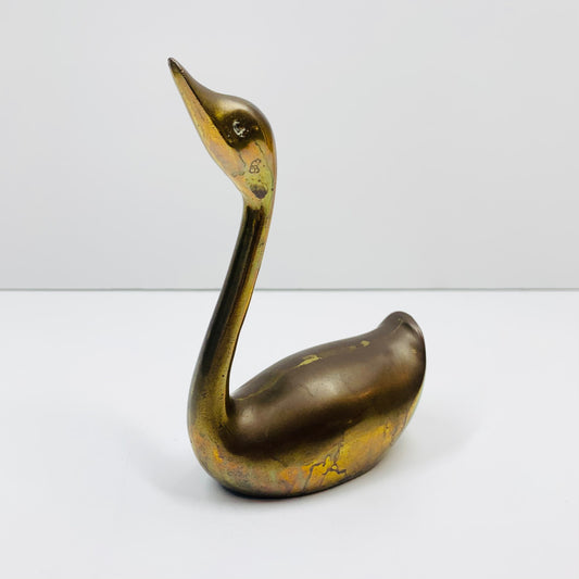 Antique brass swan neck up
