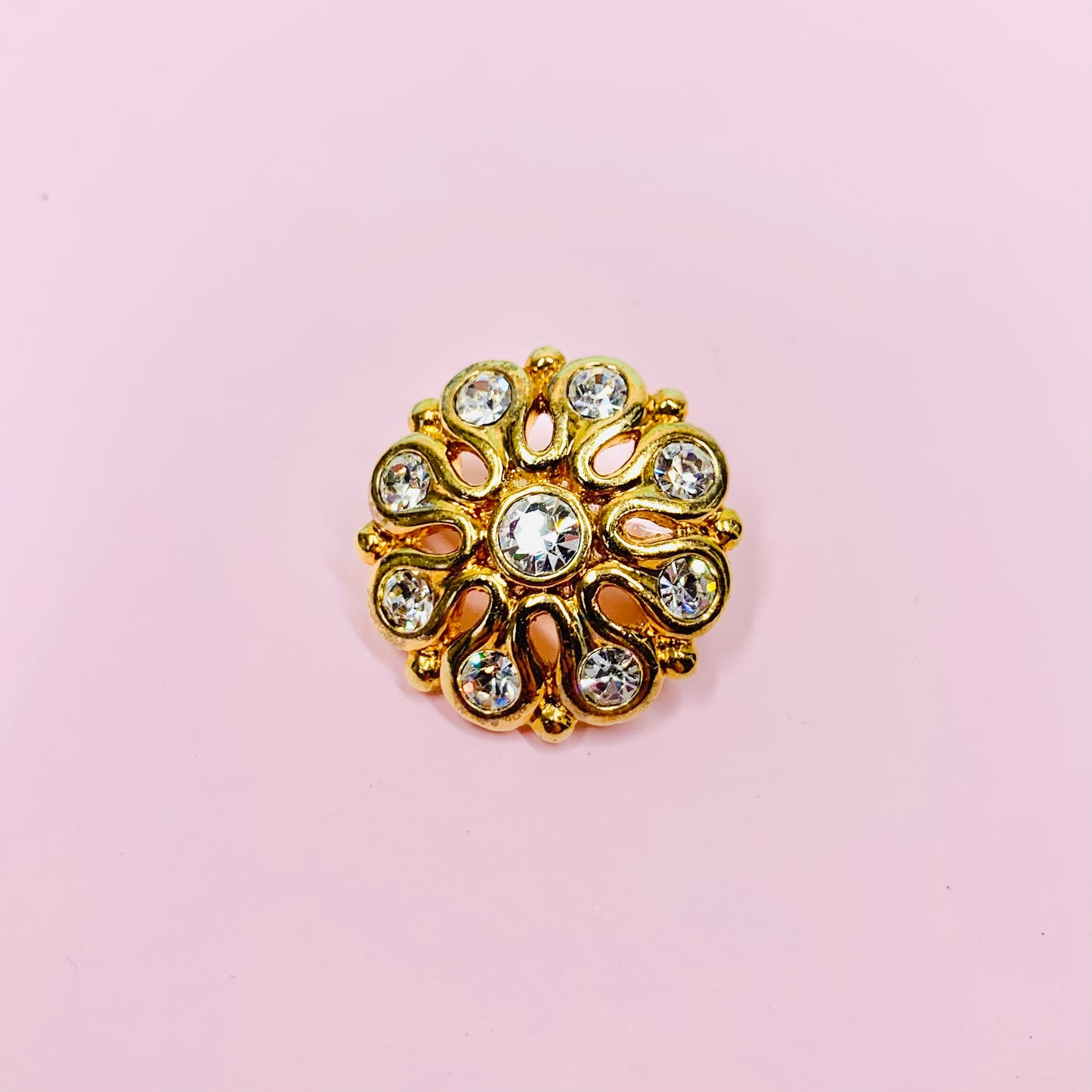 1970s Oroton gold plated brooch with Swarovski crystals