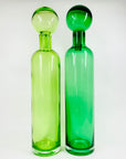 Rare mouth blown vintage Pols Potten green glass decanter bottle with matching stopper