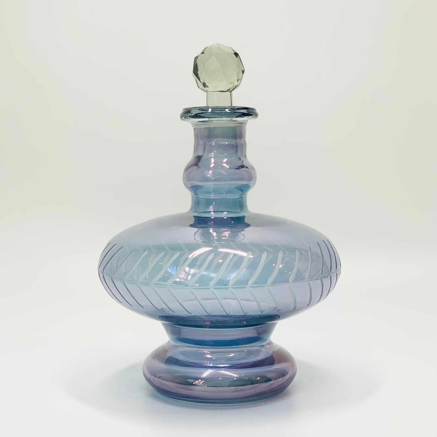 Vintage cut glass iridescent decanter